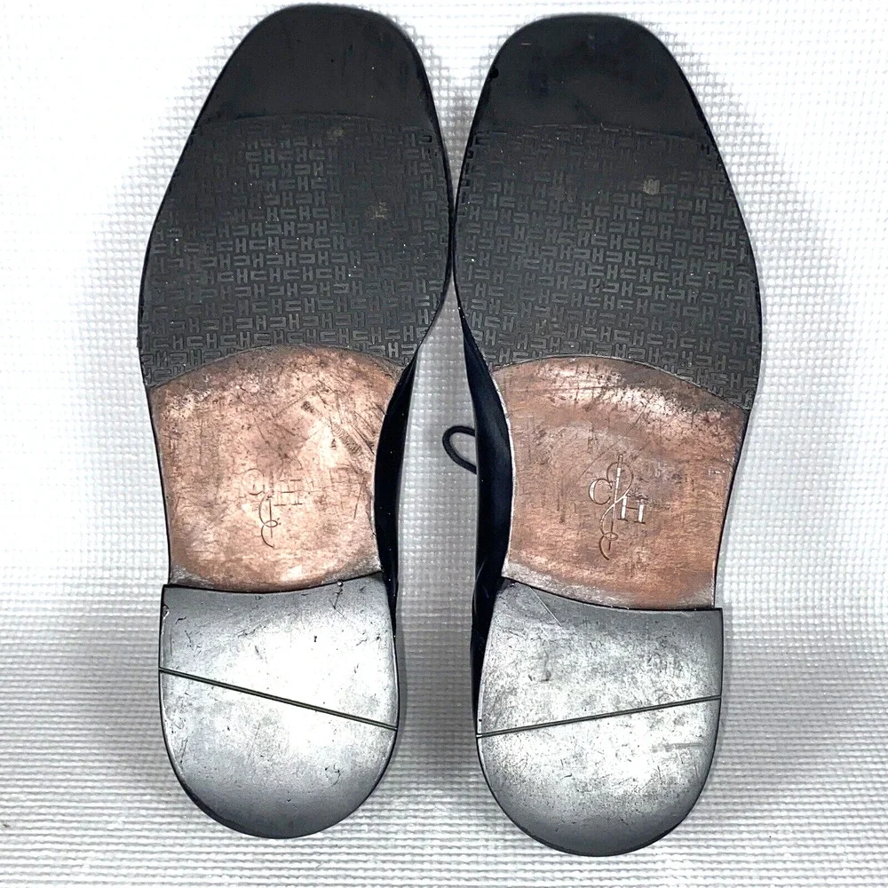 Cole Haan Oxford Black‎ Leather Square Toe Stitched Lace Up Dress Men's 10 1/2 M